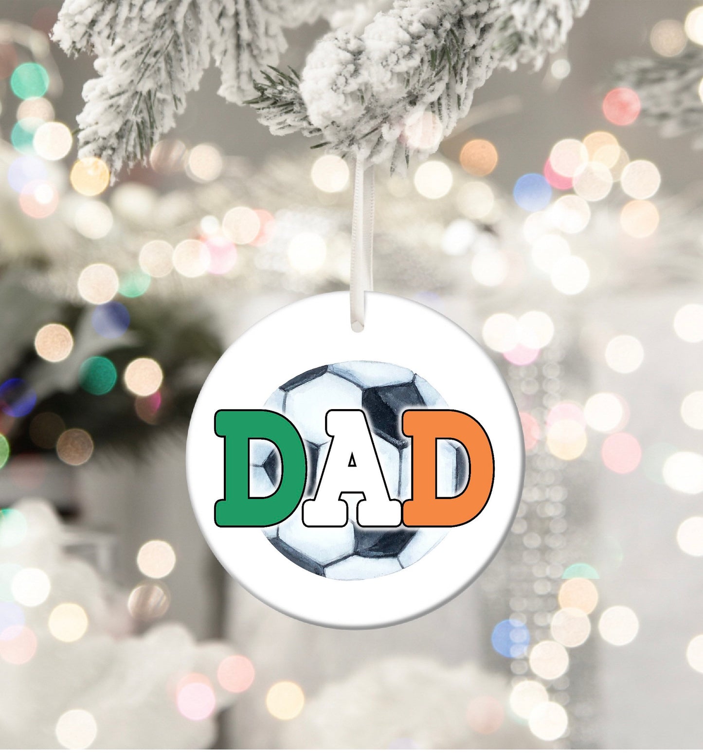 Dad Football Ireland Footie Daft Crazy Personalised Christmas Bauble Funny Gift Present Keepsake Novelty Christmas Tree Xmas For Him