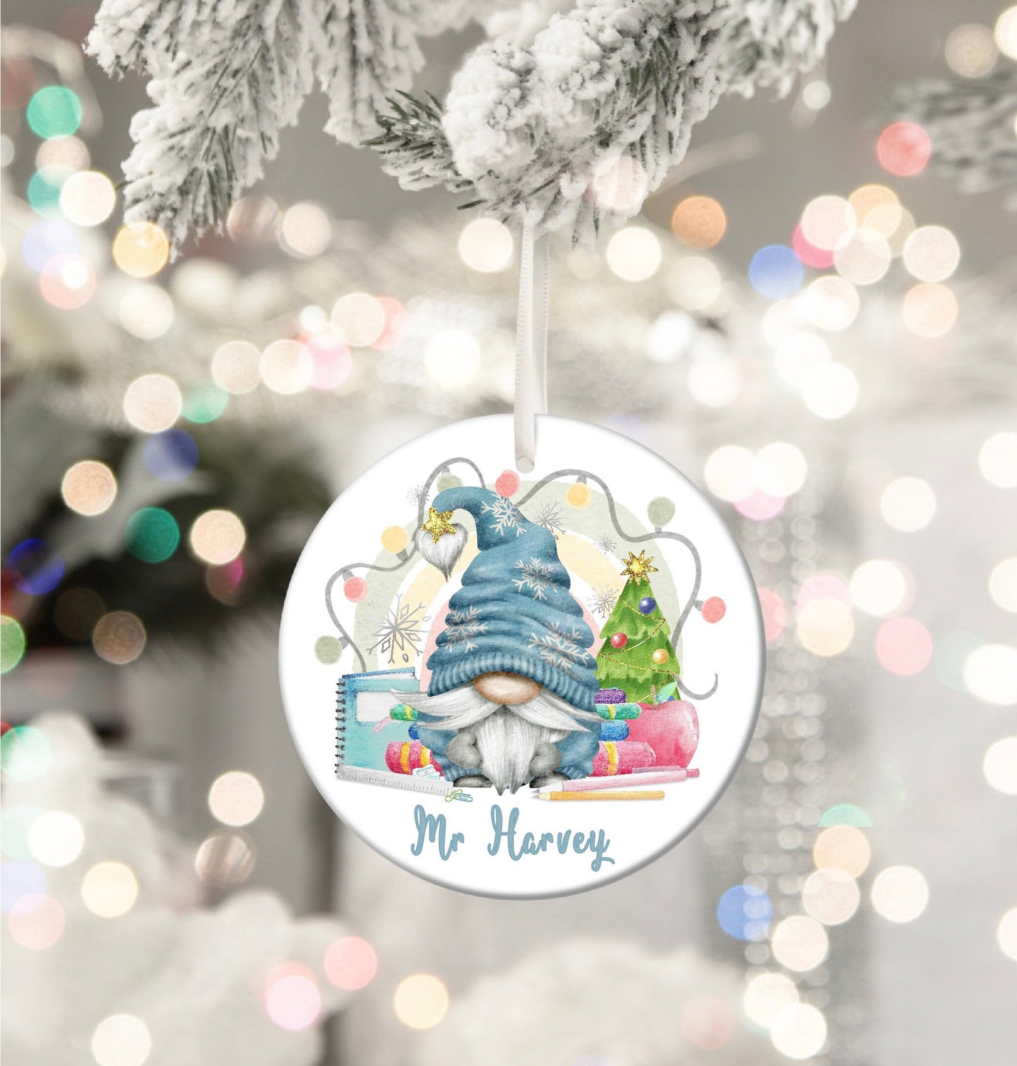 Teacher Lecturer Gonk Gonks Gnome Gnomes Personalised Christmas Bauble Funny Gift Present Keepsake Novelty Christmas Tree Xmas For Him Her