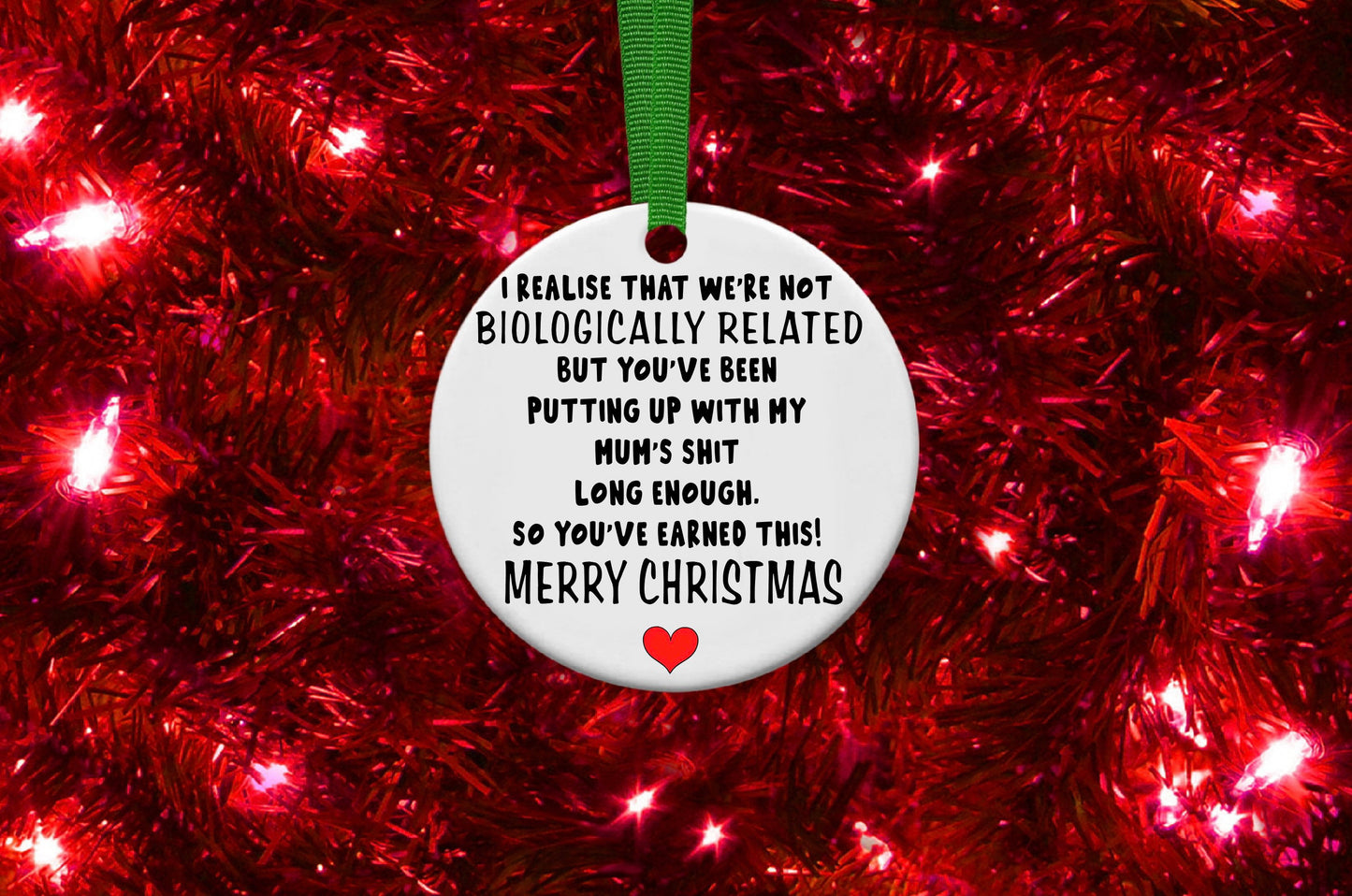 Step-Dad Stepdad Step Dad Parent Personalised Christmas Bauble Funny Gift Present Keepsake Novelty Christmas Tree Xmas For Him