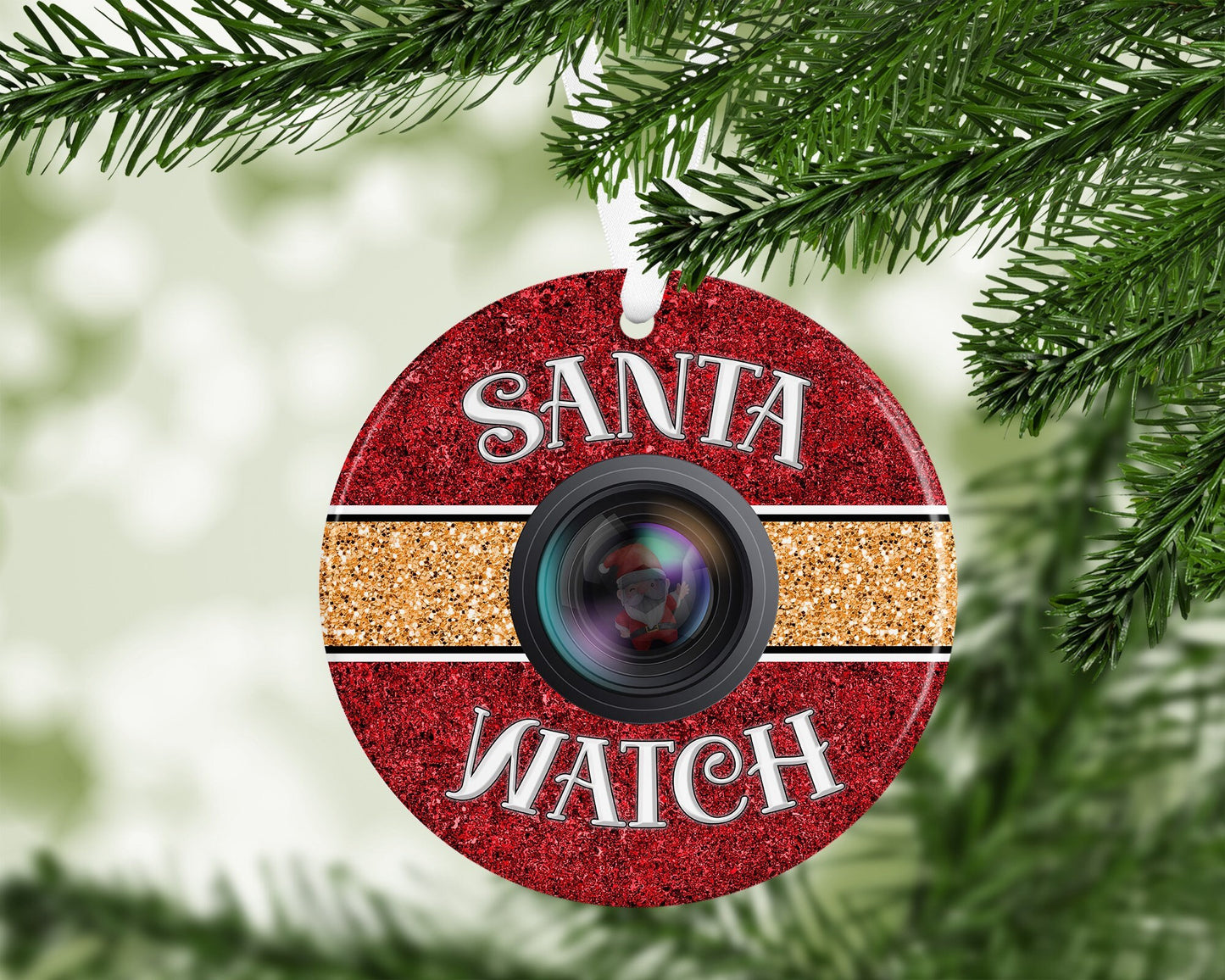 Kids Daughter Son Santa Cam Camera Naughty Nice Personalised Christmas Bauble Gift Present Keepsake Novelty Christmas Tree Xmas