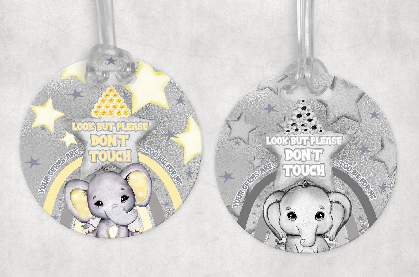 Baby Pram Car Seat Charm, Don’t Touch Please Your Germs Are Too Big For Me Thank You Baby Sign | Newborn Boy Girl Baby Shower Present