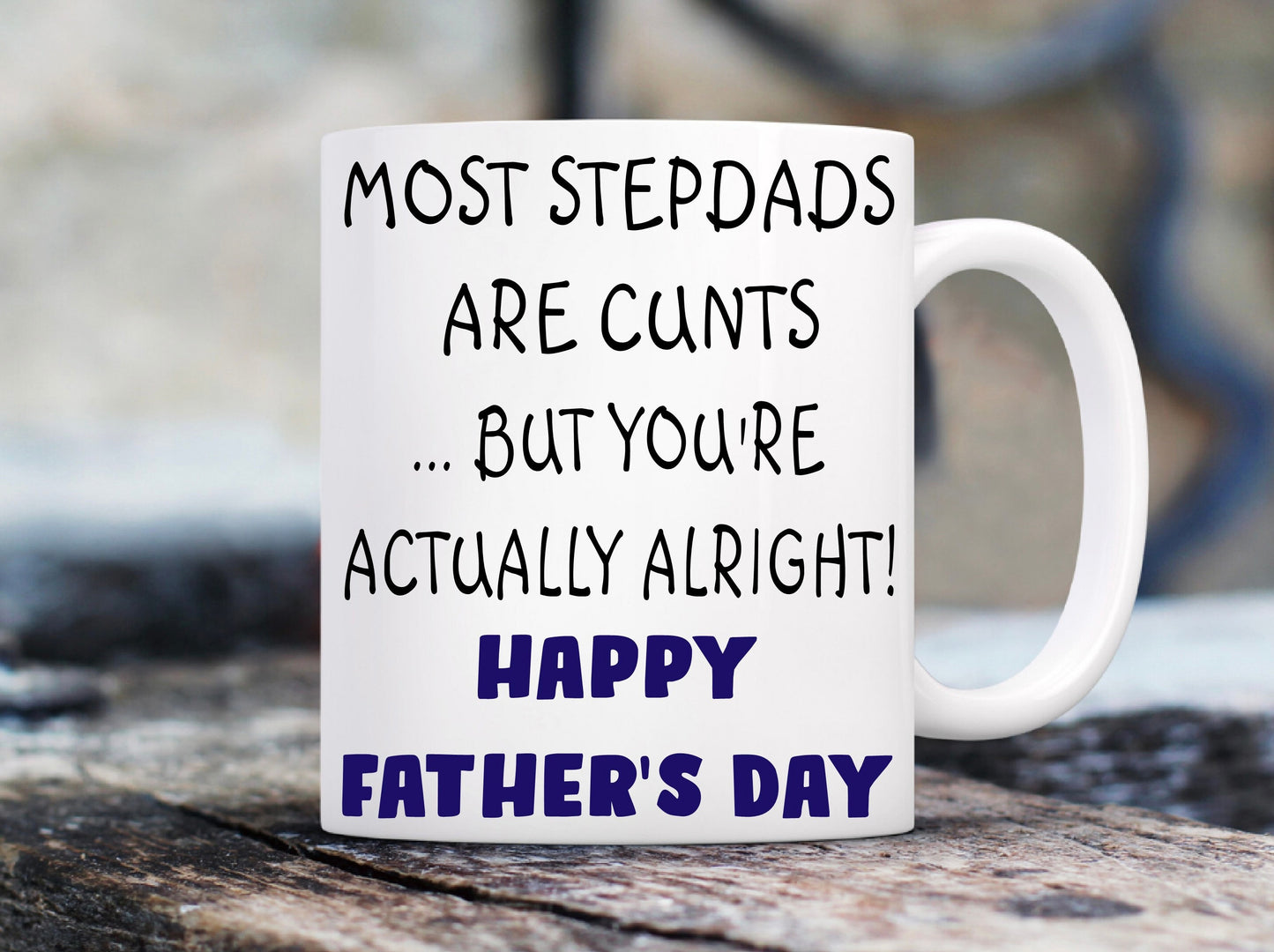 Step dad stepdad step-dad Father’s Day funny rude mug cup birthday present Christmas gift