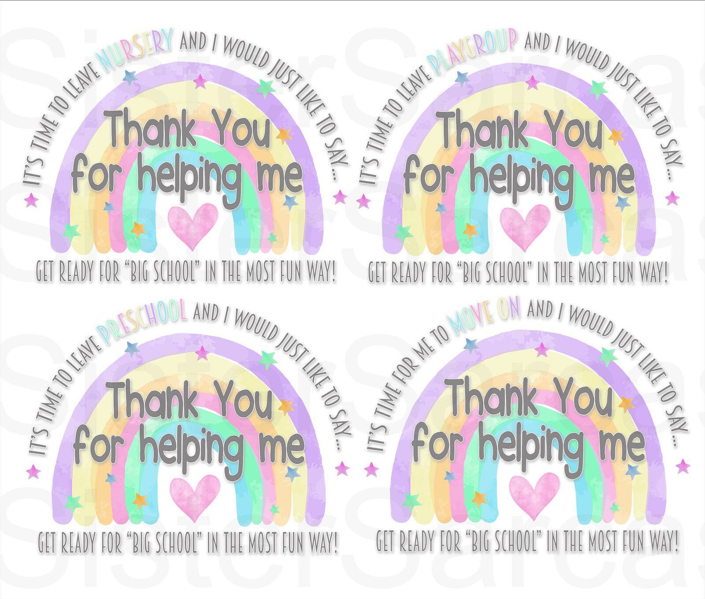 Personalised Nursery Teacher Thank You Card Preschool Teacher Playgroup Leaver End of Year Greeting Card Keepsake