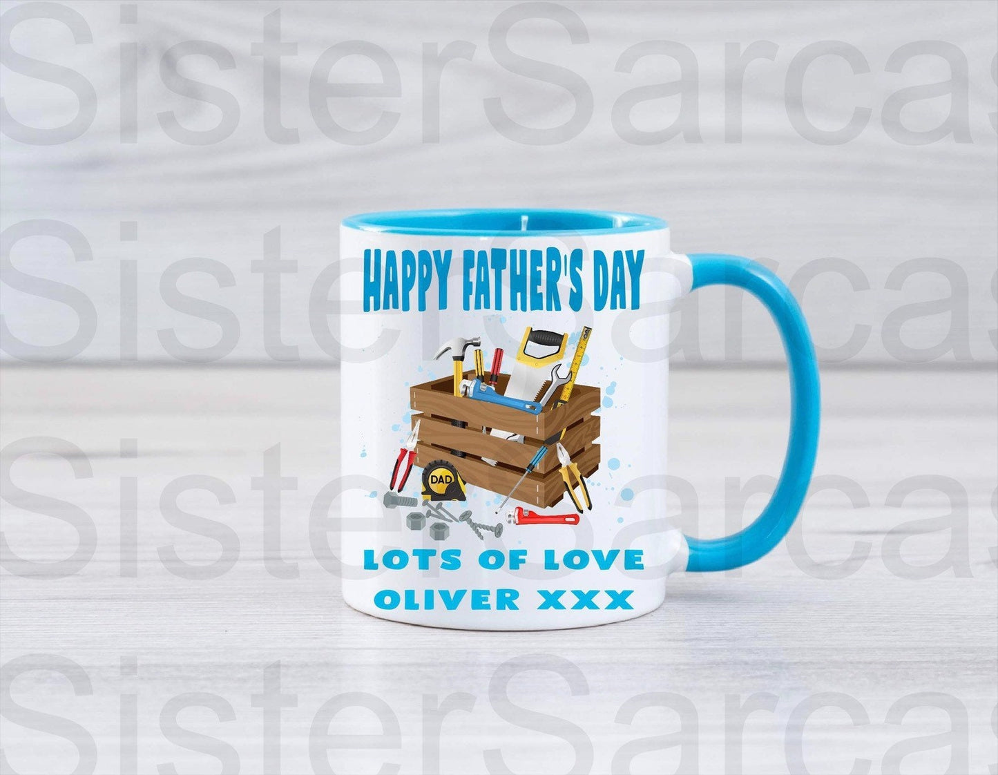 Dad Daddy Fathers Day Tools Joiner Construction Saw Hammer Tape Measure Screwdriver Gift Mug Personalised Gift Present Birthday Christmas