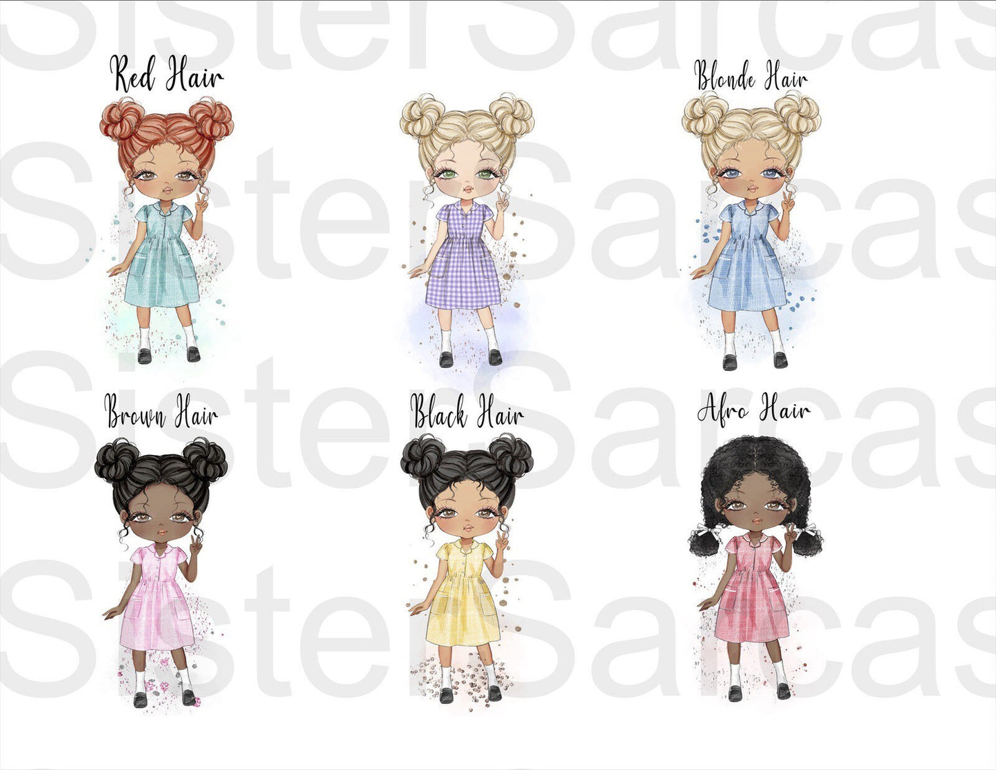 Personalised Girls School Greeting Card First Day of School Blue Summer Dress Gift for Her Daughter Granddaughter Niece