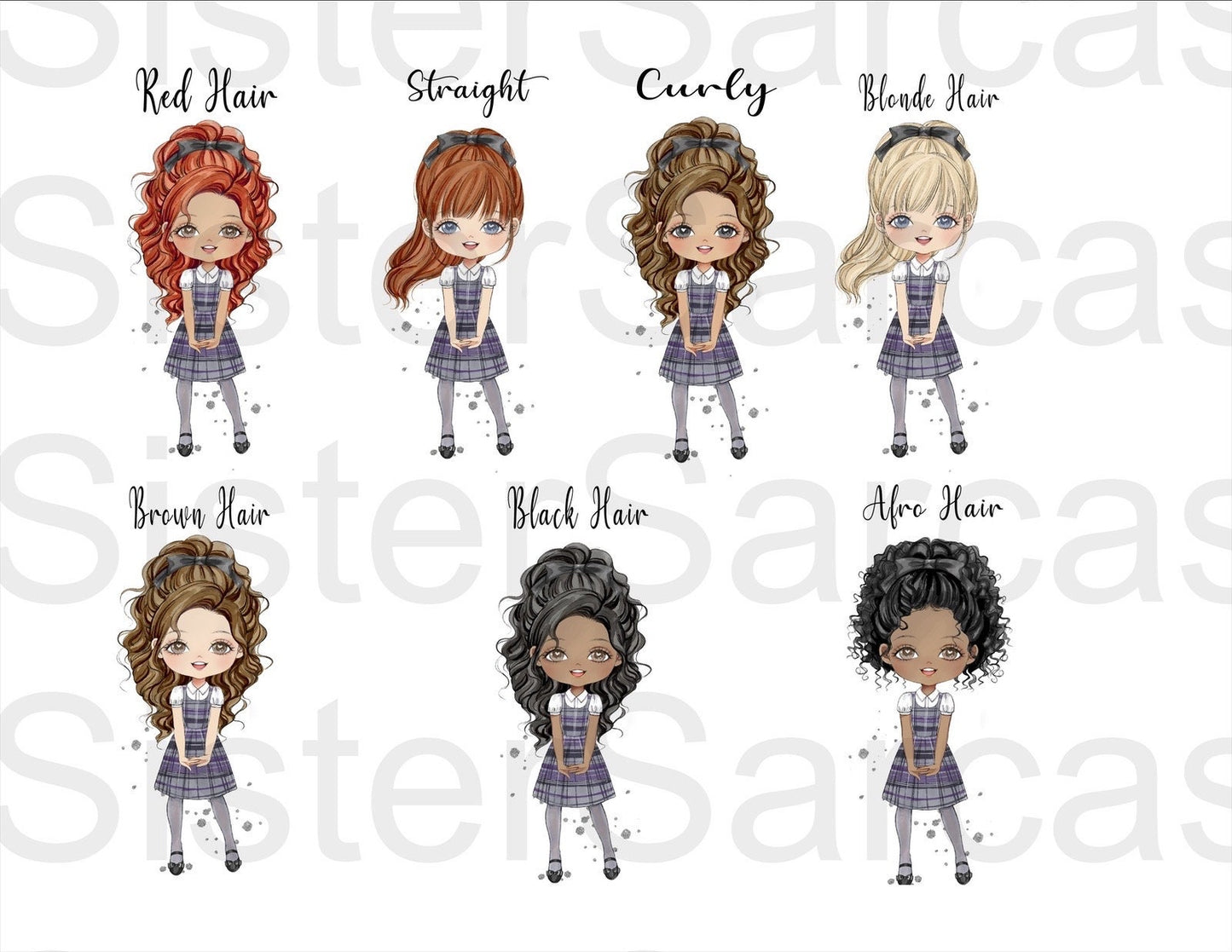 Personalised Girls School Greeting Card First Day of School Scottish Tartan Dress Gift for Her Daughter Granddaughter Niece Primary 1