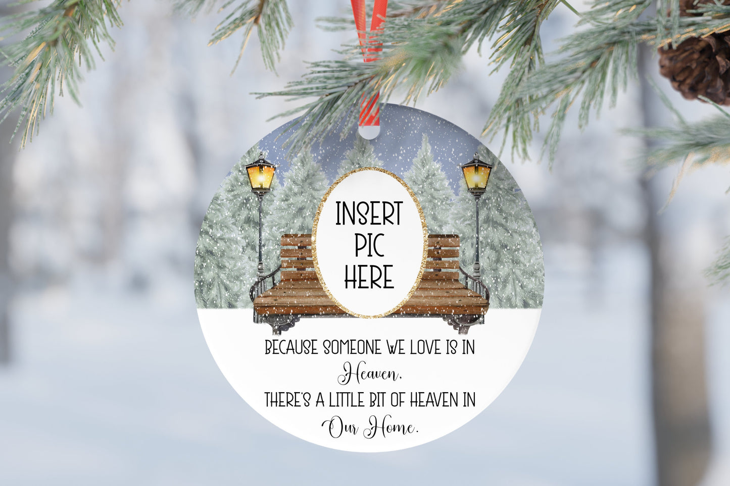Memory In Heaven Christmas Personalised Photo Dad Mum Son Daughter Christmas Gift Present Keepsake Novelty Bauble Christmas Tree Xmas