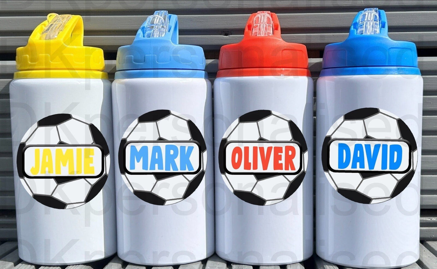 Personalised Kids Girls Boys Football Metal Water Bottle, Perfect For Back To School, Sports, Gift For Her, Christmas Birthday Present Gift
