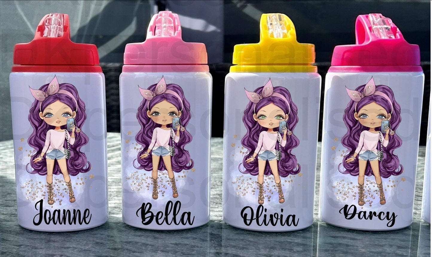 Personalised Kids Girls Metal Water Bottle Perfect For Back to School, Sports, Dance, Gift For Her, Christmas Gift Birthday Present
