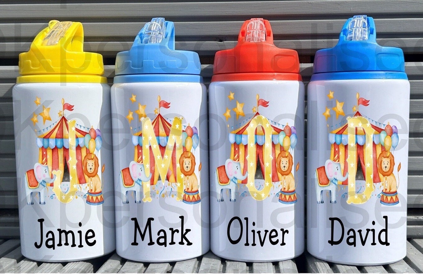 Personalised Kids Boys Girls Metal Water Bottle, Perfect For School, Sports, Party Favours Gift For Him Her Christmas Birthday Present