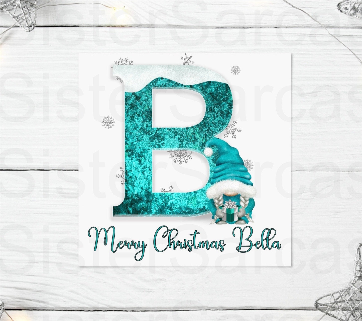 Personalised Kids Christmas Gonk Greetings Card, Christmas Card, Daughter, Niece, Granddaughter, Sister
