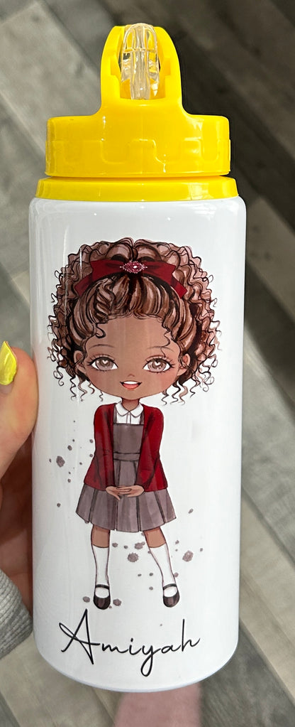 Personalised Girls School Water Bottle First Day of School Back to School Gift