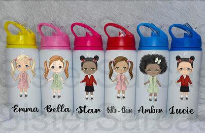 Personalised Nursery Preschool Girls School Water Bottle First Day of School Back to School Gift