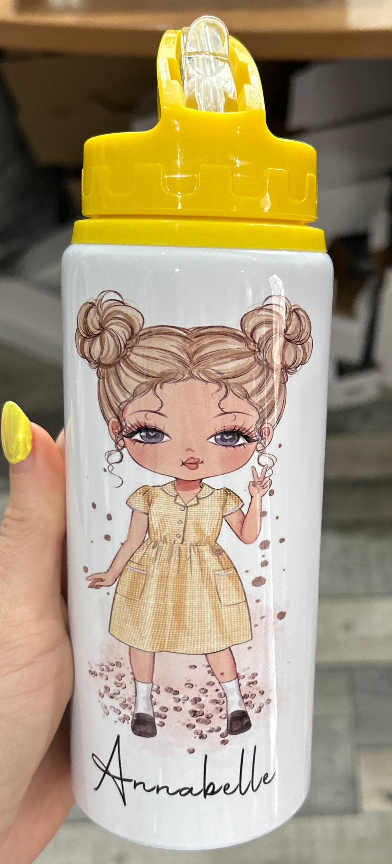 Personalised Girls School Water Bottle First Day of School Summer Dress Gift for Her Daughter Granddaughter Niece