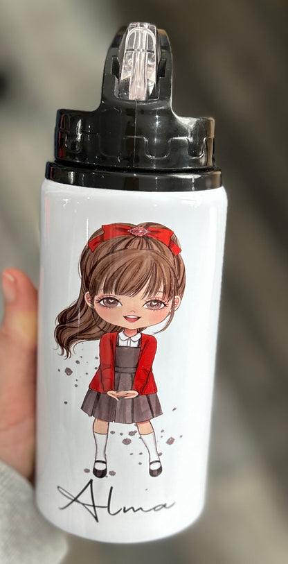 Personalised Girls School Water Bottle First Day of School Back to School Gift