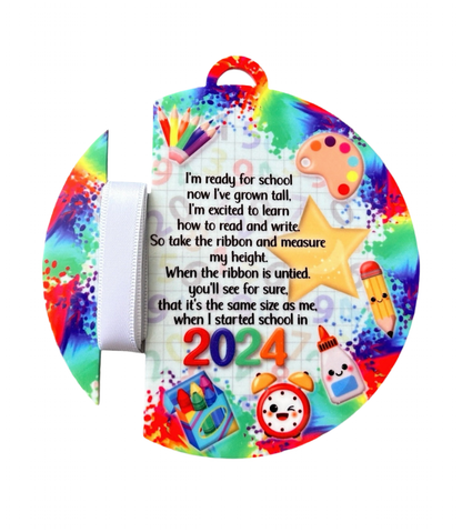 Personalised Kids First Day of School Gift, 2024 First Day, Ribbon Bauble, Grandson Granddaughter, Personalised Gift, Keepsake Gift,