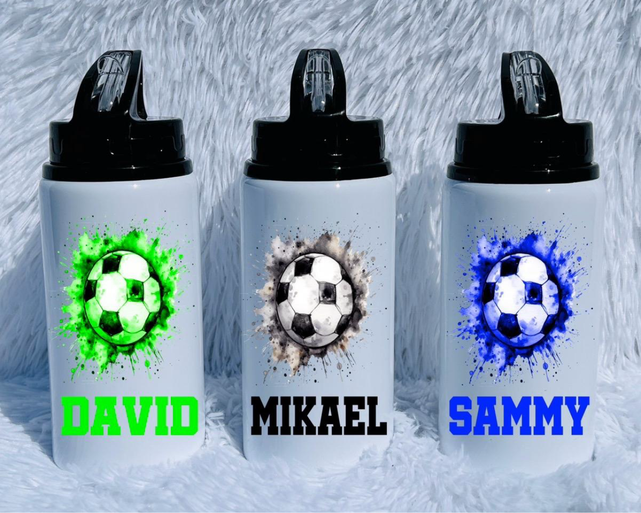 Boys Kids Personalised Football Metal Water Bottle Sports Bottle Back to School Gift Birthday Party Bag Filler Drinkware Printed
