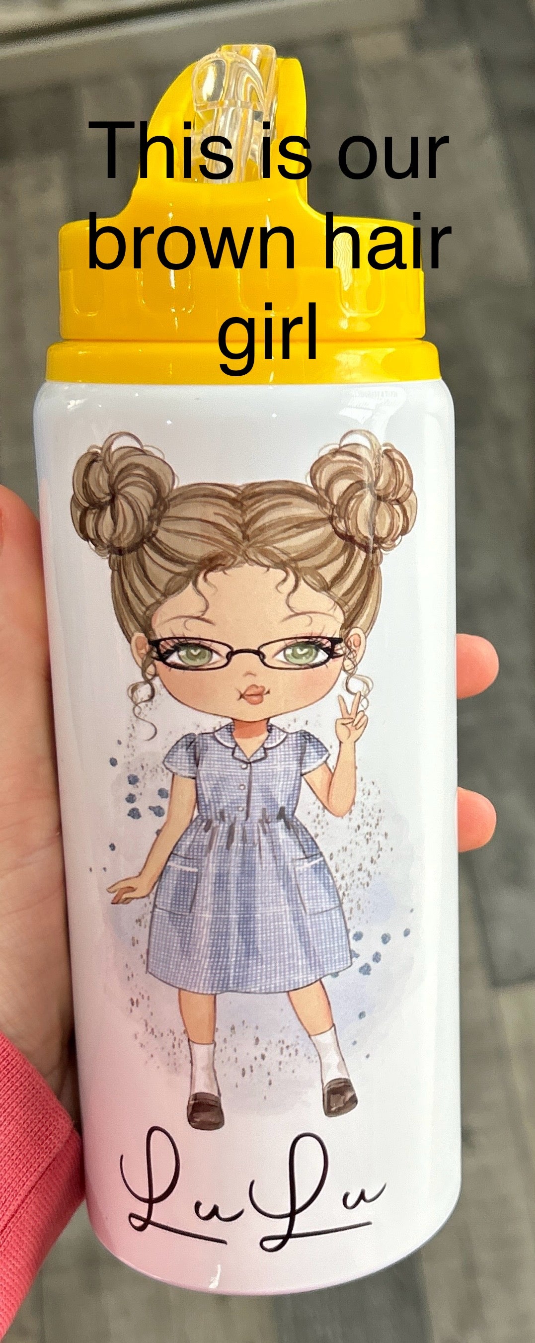 Personalised Girls School Water Bottle First Day of School Summer Dress Gift for Her Daughter Granddaughter Niece