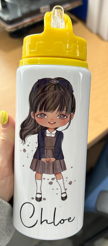 Personalised Girls School Water Bottle First Day of School Back to School Gift