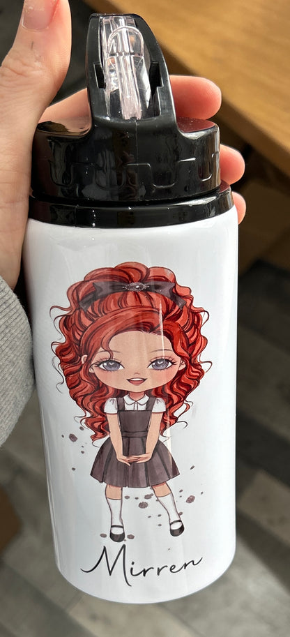 Personalised Girls School Water Bottle First Day of School Back to School Gift