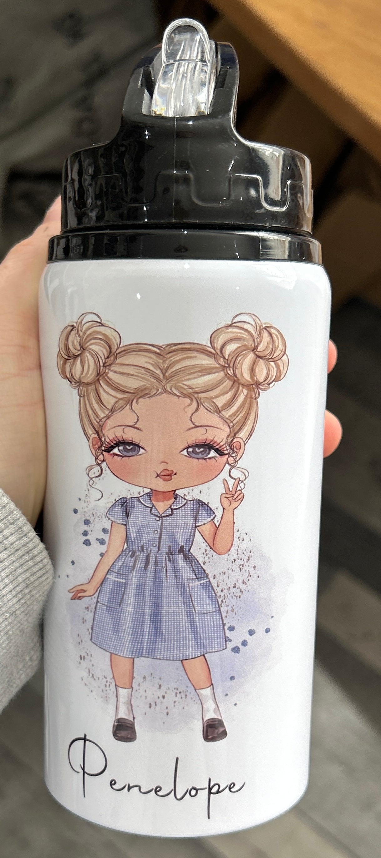 Personalised Girls School Water Bottle First Day of School Summer Dress Gift for Her Daughter Granddaughter Niece