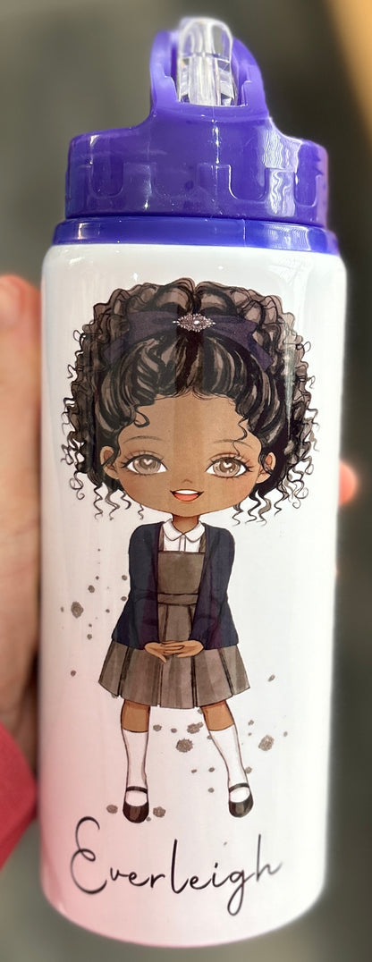 Personalised Girls School Water Bottle First Day of School Back to School Gift