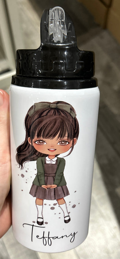 Personalised Girls School Water Bottle First Day of School Back to School Gift