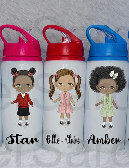 Personalised Nursery Preschool Girls School Water Bottle First Day of School Back to School Gift