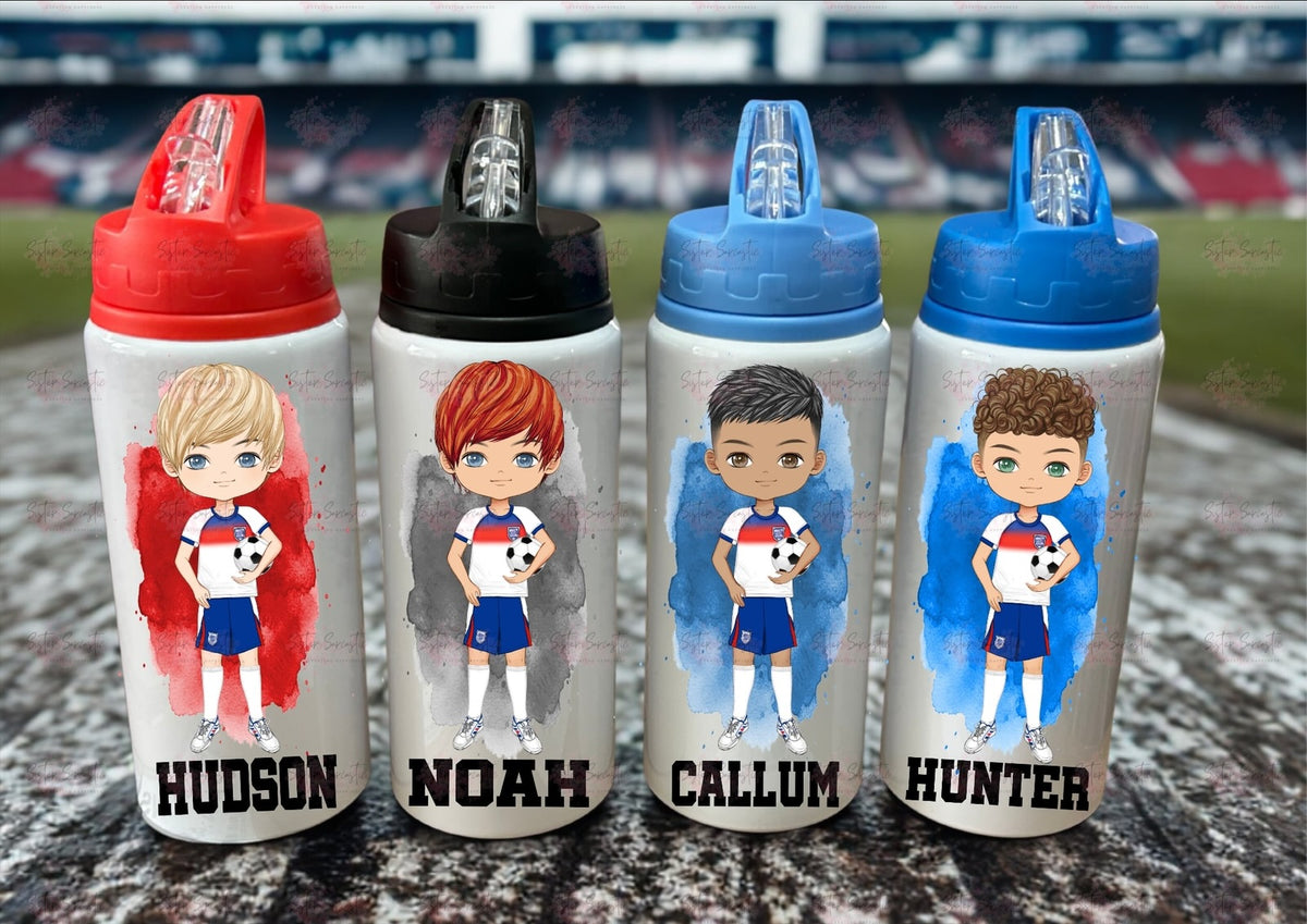 Personalised Scotland England Football Water Bottle - Birthday Gift - Grandson Gift - Back To School - Son Gift - Metal Can - Football Christmas