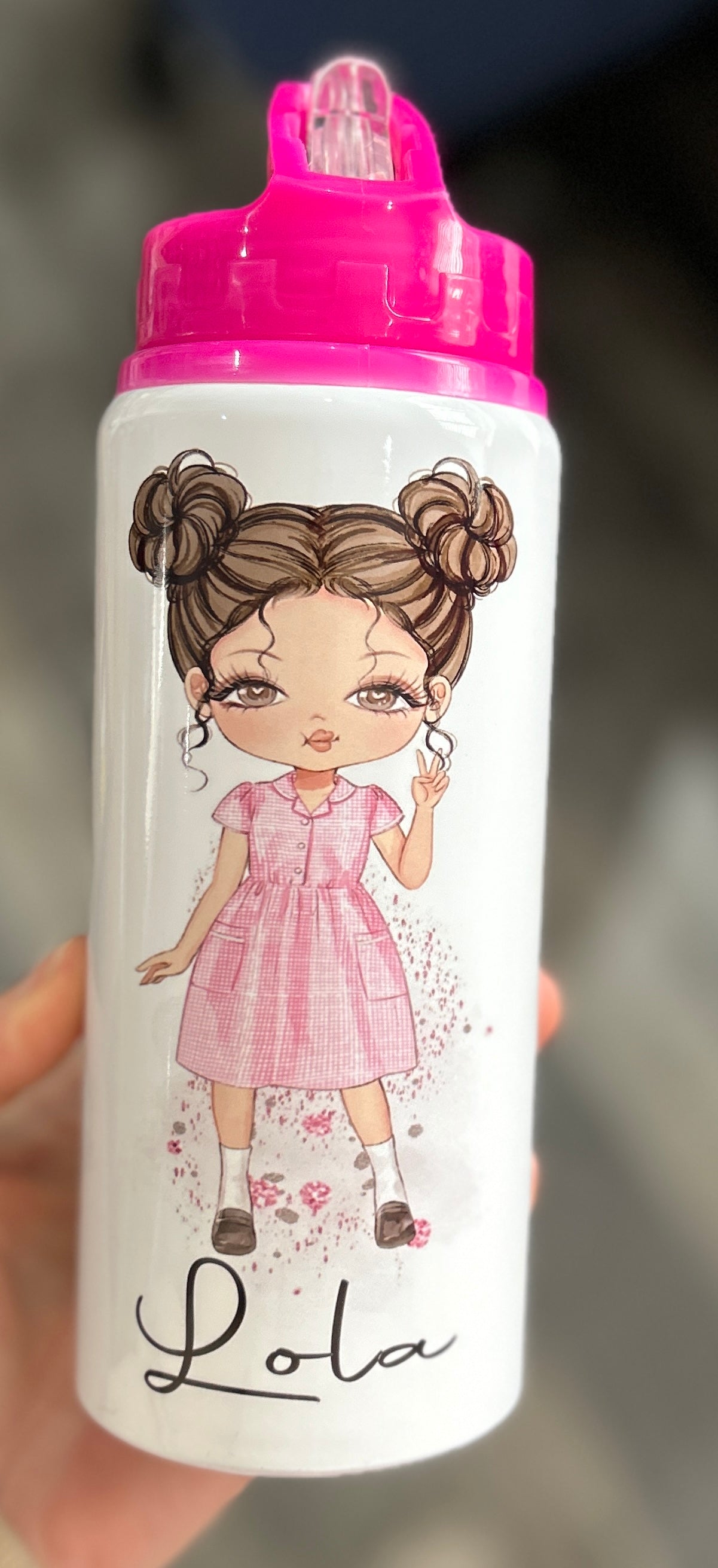 Personalised Girls School Water Bottle First Day of School Summer Dress Gift for Her Daughter Granddaughter Niece