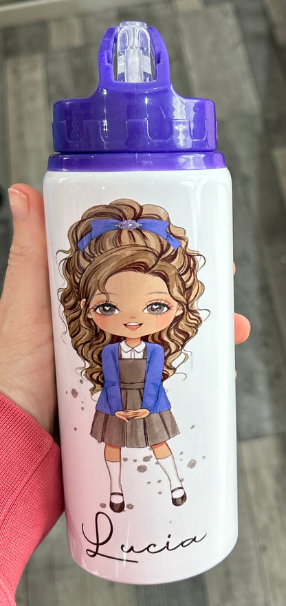 Personalised Girls School Water Bottle First Day of School Back to School Gift