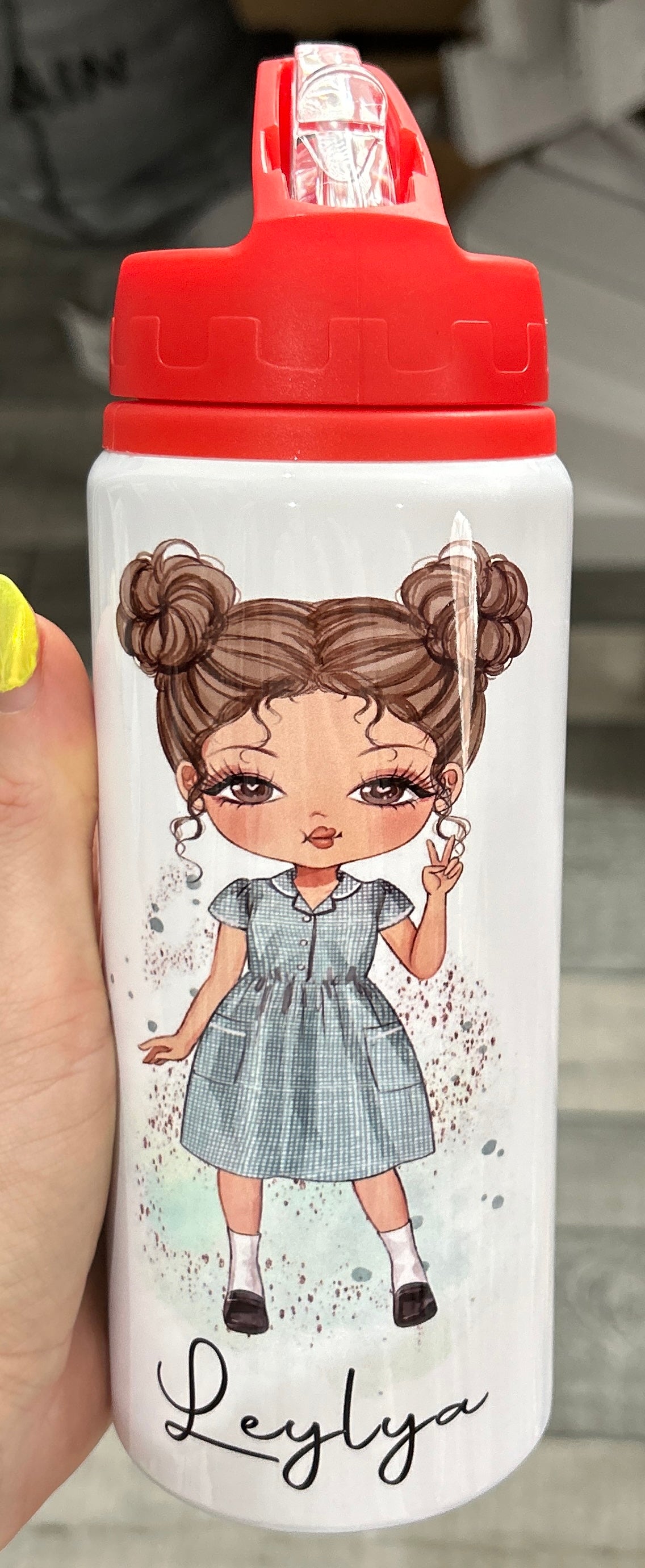 Personalised Girls School Water Bottle First Day of School Summer Dress Gift for Her Daughter Granddaughter Niece