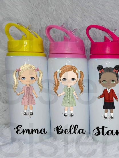 Personalised Nursery Preschool Girls School Water Bottle First Day of School Back to School Gift