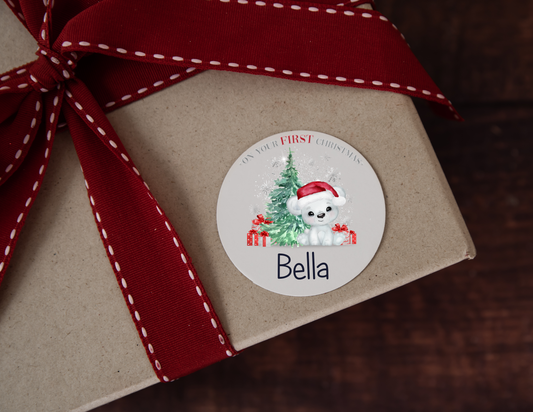 Personalised Christmas Stickers | Festive Name Labels | Gift Wrapping Present Tag Envelope Seal Secret Santa | Name Stickers For Her For Him