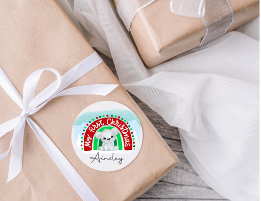 Personalised Christmas Stickers | Festive Name Labels | Gift Wrapping Present Tag Envelope Seal Secret Santa | Name Stickers For Her For Him