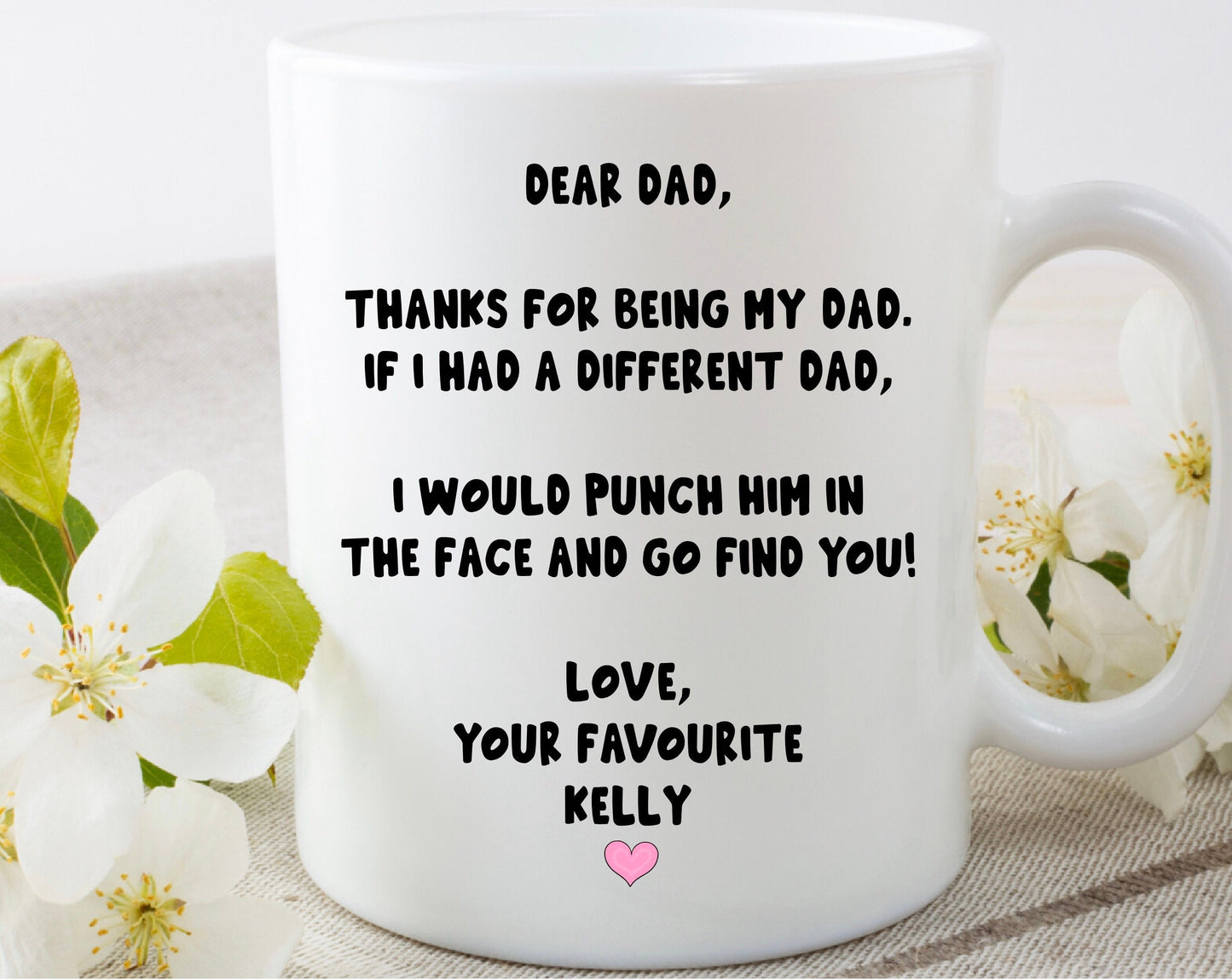 Personalised Funny Gift for Dad, Daddy Mug Cup,  Father’s Day present, Birthday Gift, Customised Novelty Funny Mug, Christmas Present