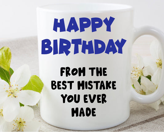 Personalised Dad Gift,Happy Birthday Funny Best Mistake Dad Mug, Personalised Customised, Perfect For Birthday Gift, Christmas Present
