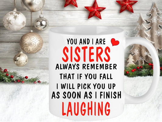 Christmas Personalised Sister Best Friends Funny Mug Cup Gift Present | Hot Chocolate Tea Coffee  | Christmas Eve Gift | Stocking Filler |