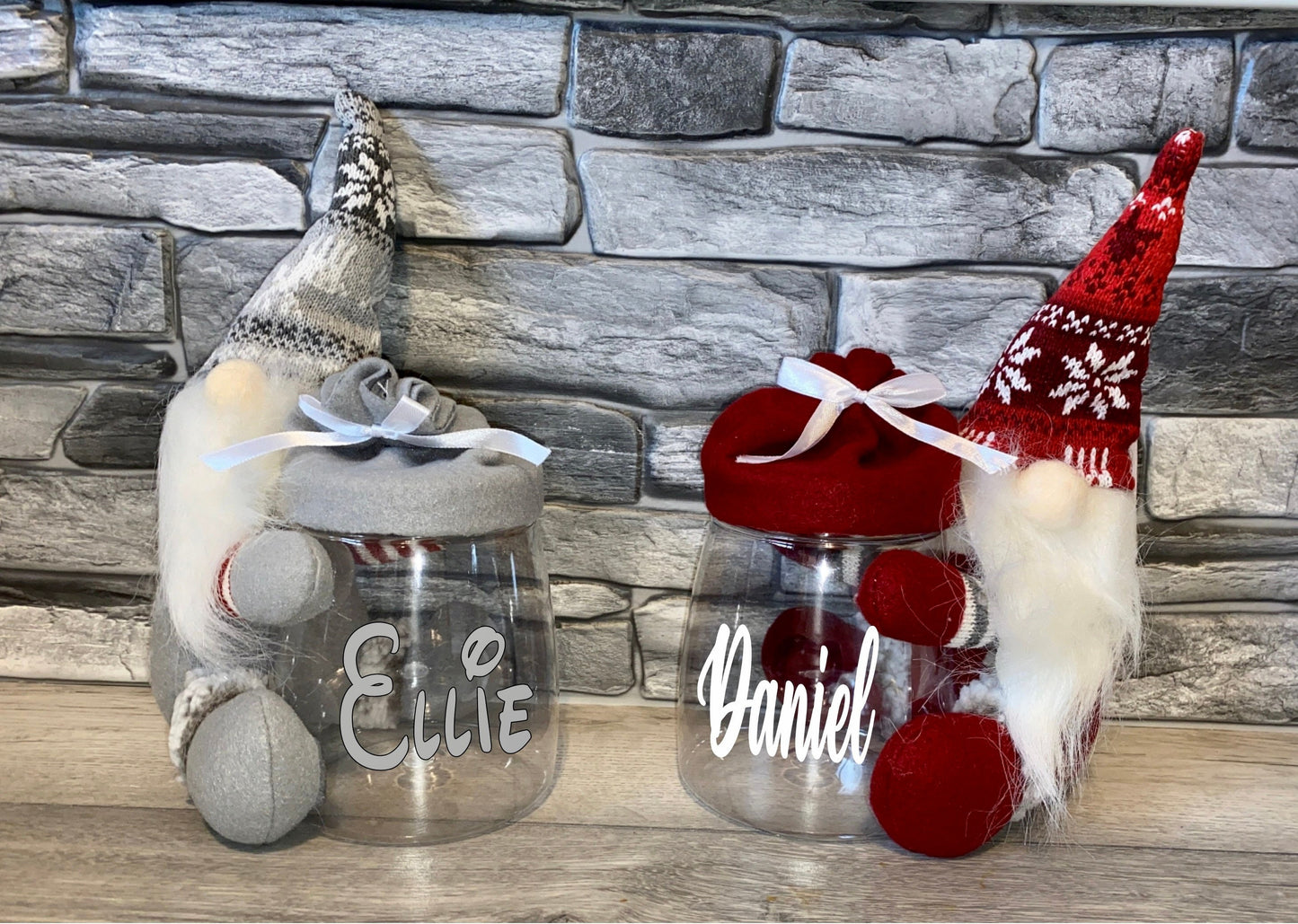 Personalised Kids Christmas Sweet Candy Jar Tub | Gonk Gonks | Novelty Gift | Gift Box | Xmas Eve Box | Treat Jar | Kids Gift Present |