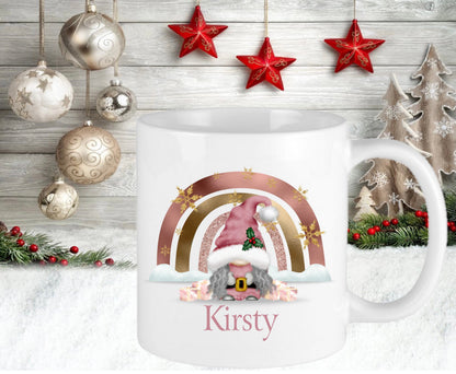 Christmas Personalised Gonk Gonks Girlfriend Boyfriend Kids Pink Daughter Mum Dad Mug Cup Gift Present Tea Coffee Eve Gift Stocking Filler