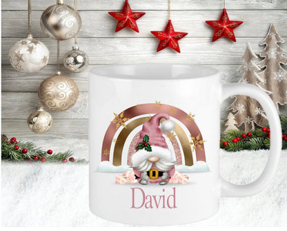 Christmas Personalised Gonk Gonks Girlfriend Boyfriend Kids Pink Daughter Mum Dad Mug Cup Gift Present Tea Coffee Eve Gift Stocking Filler