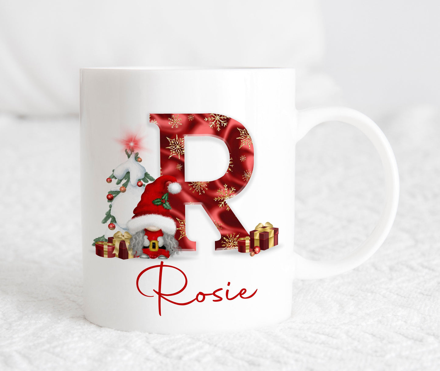 Christmas Personalised Gonk Gonks Red Daughter Son Boyfriend Mum Kids Friend Mug Cup Gift Present Tea Coffee Eve Gift Stocking Filler