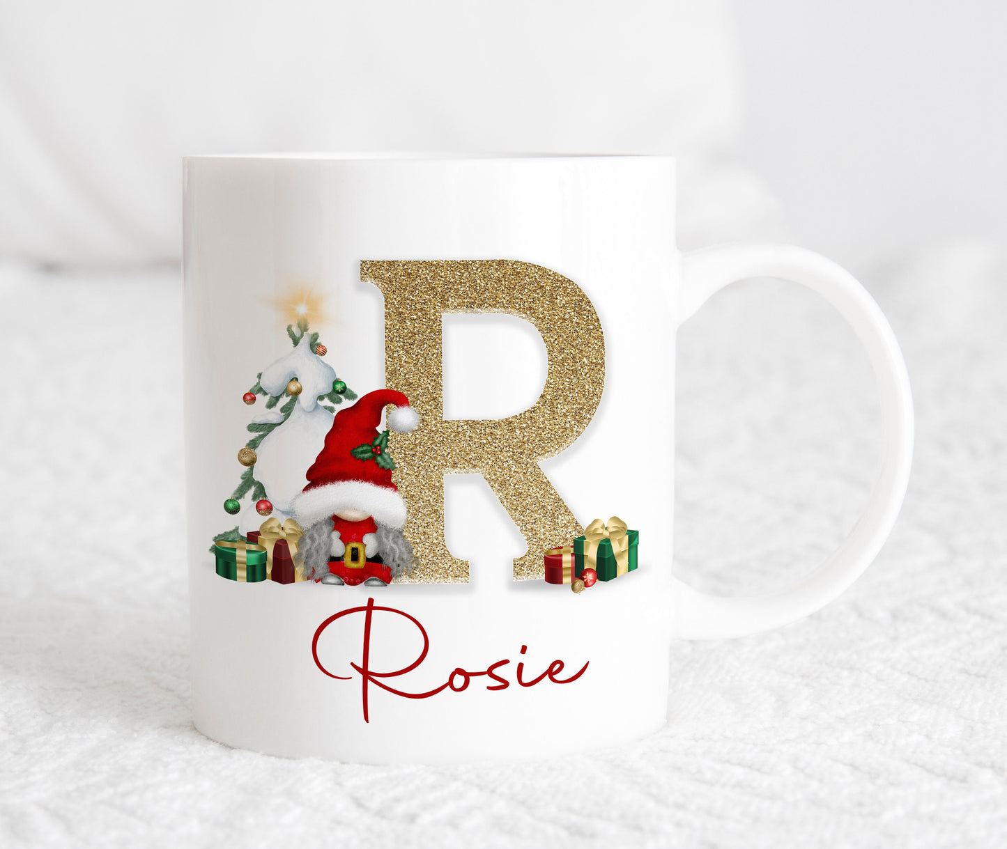 Christmas Personalised Gonk Gonks Gold Daughter Son Boyfriend Mum Kids Friend Mug Cup Gift Present Tea Coffee Eve Gift Stocking Filler