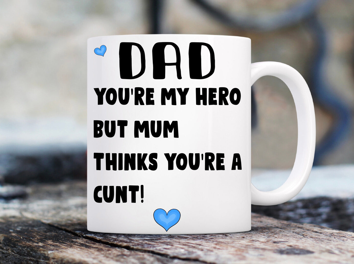 Funny Gift for Dad Daddy Step-Dad Rude Father’s Day funny 11oz mug cup birthday present Christmas gift, personalised gift for him,