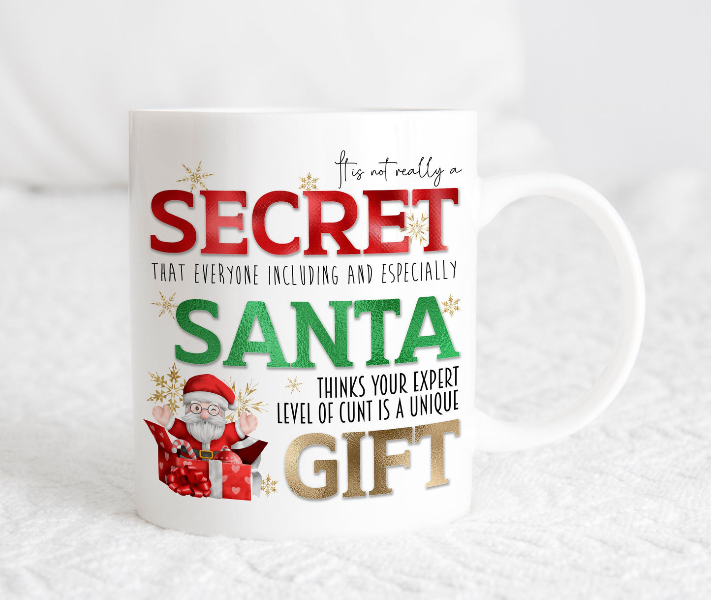 Funny Secret Santa Christmas Gift - Rude Work Colleague Christmas Present - 10 and Under Secret Santa Gift - Novelty Mug - Stocking Filler