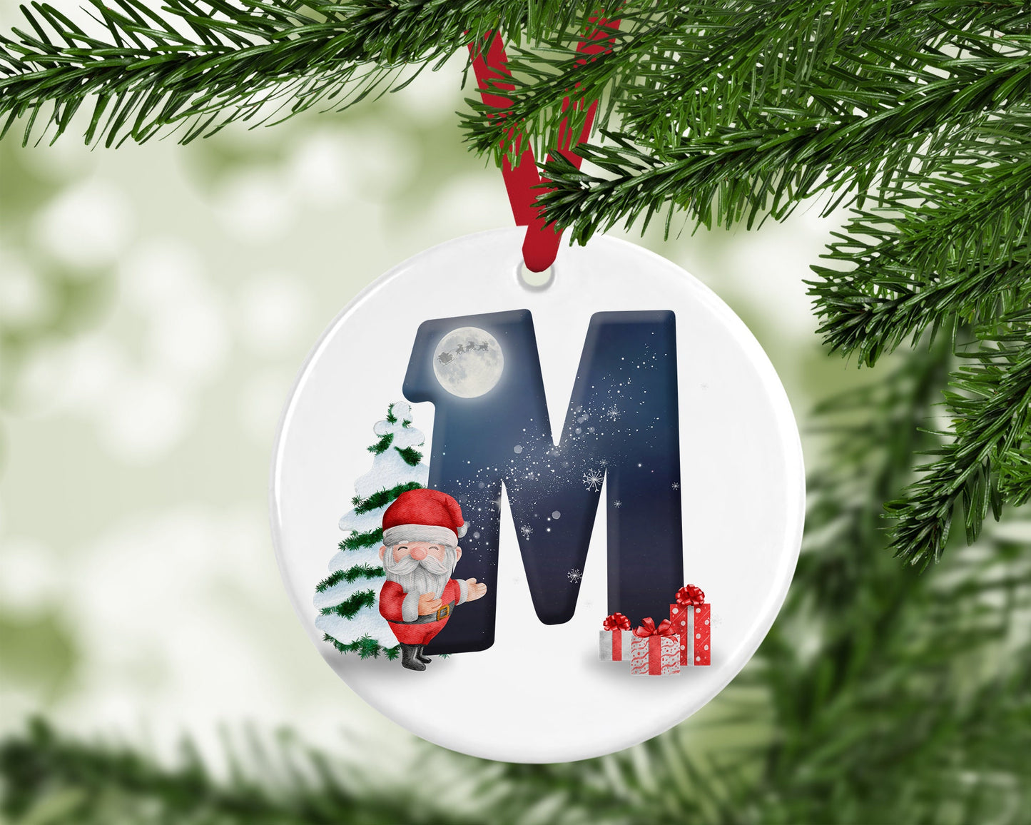 Kids Personalised Son Daughter Santa Christmas Bauble Ornament Decoration Gift Present Keepsake Christmas Tree Xmas For Him Her
