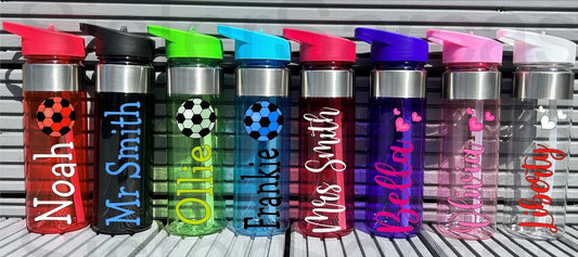 550ml Personalised Water Bottle Kids Water Bottle Back to School Bottle Sports Bottle Football Bottle Gift For Him Gift For Her