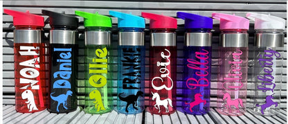 550ml Personalised Custom Water Bottle Kids Water Bottle Back to School Bottle Dinosaur Sports Bottle Gift For Her Gift for Him Present
