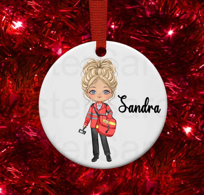 Personalised Postwoman Postie Gift Christmas Bauble Funny Gift Present Keepsake Novelty Christmas Tree Xmas For Her Mum Sister Colleague