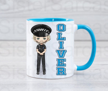 Personalised Policeman Police Christmas Birthday Gift Present Cup Mug Gift for Son Brother Husband Grandad Papa Retirement Gift Leaving Work